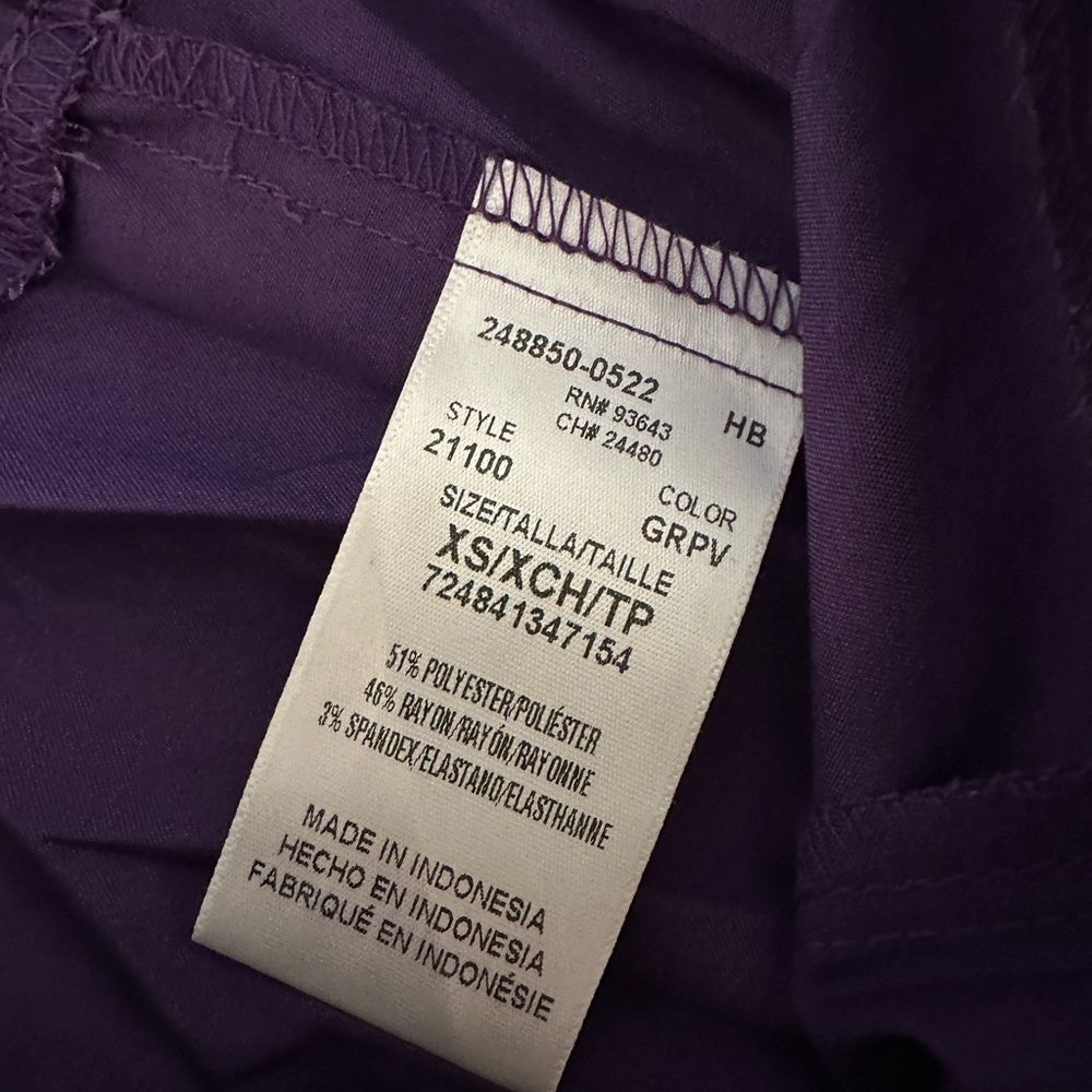 Cherokee Luxe Purple Grape Low Rise Flare Scrub Pants NWT - Picture 4 of 6